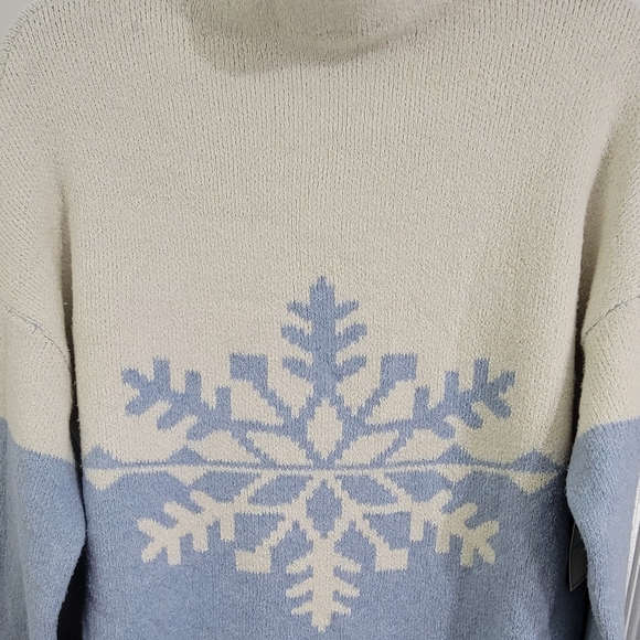 Christian Siriano Large Snowflake Print Long Sleeve Sweater Size M - Picture 3 of 7